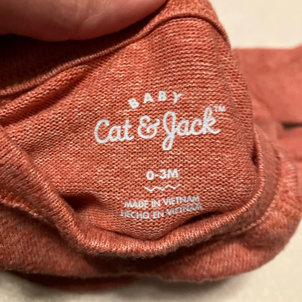 Cat & Jack Baby Outfit in Soft Orange & Blue Stripes - Picture 3 of 5